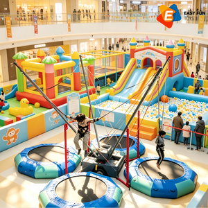 Trampoline Bungee <span class=keywords><strong>Gonflable</strong></span> 4-en-1 Épais en PVC avec Cadre en Acier pour Carnavals – Idéal pour Enfants et Adultes – Prix Abordable - Product Image 1