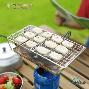 Stainless Steel Foldable <b>BBQ</b> Grill Rack Outdoor Cooking <b>Tool</b> With Handle Modern Design All Seasons Use - Product Image 4