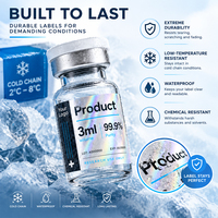 Étiquettes pour flacons de laboratoire 2 ml 3 ml 5 ml, transparentes, imprimées avec code-barres, autocollantes, imperméables, pour flacons d'échantillons