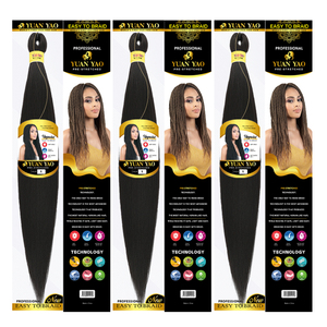 Échantillons gratuits vente en gros nouveau pack OPP synthétique pré-étiré tressage cheveux 52 pouces boîte tresses OPP Yaki texture Extensions de cheveux - Product Image 5