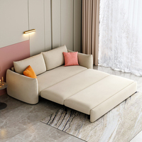 Sofá Cama de 3 Plazas con Estructura Metálica Plegable, Tapizado en Tela, Moderno y de Lujo para Sala de Estar