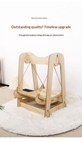 Lit suspendu pour chat en bois OEM avec cadre en panneau de densité, hamac suspendu, ensemble de conception personnalisée, pour toutes les saisons, usage domestique, vente en gros