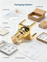 Connecteur RF droit Aurora Yu MMCX01 plaqué or pour montage sur circuit imprimé pour communication sans fil
