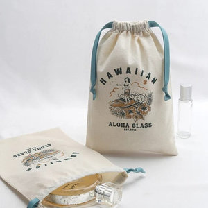 High Quality Cotton Linen <b>Drawstring</b> Skincare Product Perfume Packing <b>Bag</b> Custom Logo Printed Gift <b>Makeup</b> Linen Pouch - Product Image 3