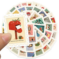 50 autocollants vintage de Noël pour décorer les lettres, les cartes postales, les cadeaux de festival