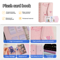 Protège-album photo Kpop en peluche A5 à 6 anneaux, magnétique, brodé, mignon et moelleux, pour cartes à collectionner