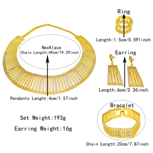 Zhuerrui - Juego de Joyas Italianas de Oro para Mujer, Conjunto de Joyería Fina para Fiesta, Collar Grande de Lujo, HK051422 - Product Image 5