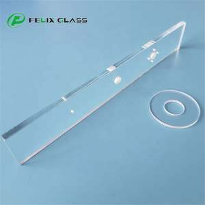 Plaque de verre en quartz/silice fondue FELIX sur mesure, résistante aux hautes températures et aux UV, avec trou - Product Image 3