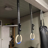 Anillas de Gimnasia de Madera ZJFIT para Crossfit, Entrenamiento Corporal, Ejercicio, Cinta de Agarre Antideslizante, Capacidad de 250 kg, Portátiles