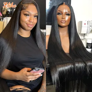 13x6 Raw Indian Lace Frontal Human Hair Wig Glueless HD Full Lace Front Wigs Brazilian Straight Loose Deep Wig For Black Women