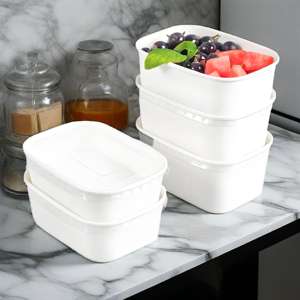 Logo personnalisé Bols rectangulaires en papier kraft Récipient écologique pour aliments à salade en papier blanc ou brun naturel - Product Image 6