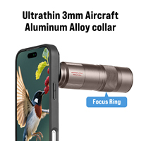 Lente Telescópica para Cámara de Teléfono de 400 mm con Clip, Cristal Óptico HD con Nano-Revestimiento, Lente Teleobjetivo con Zoom de 17 mm para Teléfono Móvil