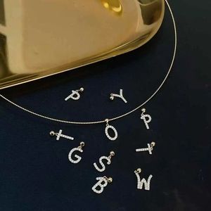 Xinfly <b>Custom</b> 18K Gold Jewelry New Fashion Fine Pendant <b>Necklace</b> with Diamond Letter <b>Name</b> Personalized Initial <b>Necklace</b> - Product Image 1