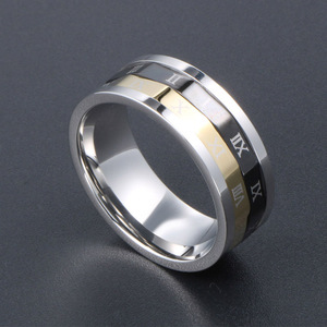 Men's Stainless Steel Three Color Rotating <b>Ring</b> With Roman Numerals Fashion Jewelry Accessory SA903 - Product Image 3