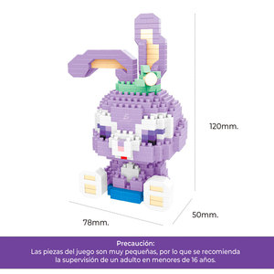 Mini Bloques Armables Rascal Rabbit 452 Pieces Cartoon Shape Cute Plastic Promotional Toys - Product Image 4