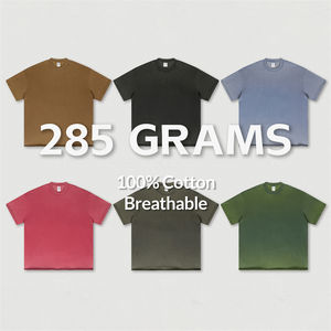 เสื้อยืดผ้าถักสำหรับผู้ชายผ้าฝ้าย100% พรีเมี่ยมแบบกำหนดเองน้ำหนักมากโอเวอร์ไซส์ - Product Image 6