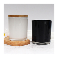 Fabricant de luxe de 7oz 10oz 14 oz Contenant avec logo personnalisé Pots à bougies vides en verre dépoli blanc avec couvercle et emballage en boîte