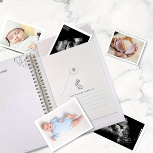 Cubierta de papel de <span class=keywords><strong>libro</strong></span> de memoria de embarazo con espiral A5 para madres primerizas y experimentadas con foto de sonograma - Product Image 6