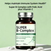 Vitamines du complexe B avec vitamine C et acide folique, vitamines pour la santé immunitaire, le soutien énergétique, l'humeur et les performances cognitives