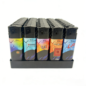 Briquet <span class=keywords><strong>électronique</strong></span> rechargeable en plastique translucide classique personnalisé en usine pour cigarettes et bougies, idéal pour les cadeaux promotionnels - Product Image 3