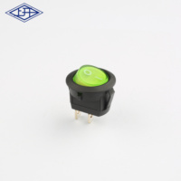 Bonne qualité forme ronde 20mm couleur noire 2 broches interrupteurs à bascule pour la lumière de la lampe