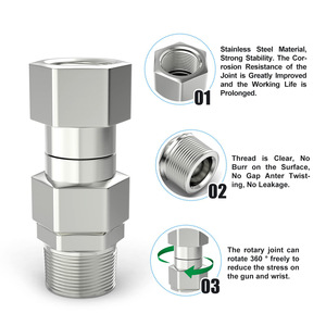 Adaptateur de tuyau de nettoyeur haute pression M22 14, connecteur à filetage métallique pour pistolet à eau de lavage de voiture, joint anti-pliure - Product Image 3