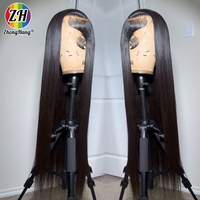 Perruque frontale en dentelle HD 13x6 pré-épilée en cheveux humains vierges bruts, perruques frontales en dentelle HD 13x4 sans colle de 30 pouces en cheveux humains bruts lisses