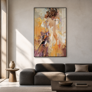 Impression d'art mural encadrée abstraite colorée, image de femme moderne pour la décoration intérieure du salon, de la chambre, de l'hôtel, du bureau - Product Image 3