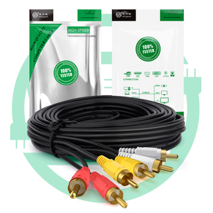 1,5 m 1,8 m 3M 5m 3 RCA a 3 RCA macho a macho Av cable al por mayor cable de vídeo conector enchufe cable de audio estéreo - Product Image 5