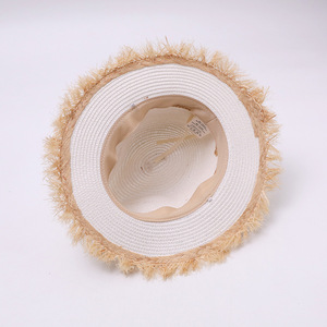 <span class=keywords><strong>Sombrero</strong></span> Panamá de Ala Ancha con Borde Deshilachado, Bloques de Color, Estilo Vintage, para Playa, Viajes, Fotos, Protección Solar de Verano, <span class=keywords><strong>Sombrero</strong></span> Fedora - Product Image 4
