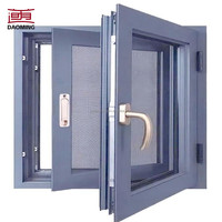 Ventana Abatible Horizontal Moderna de Aleación de Aluminio con Doble Acristalamiento de Vidrio Templado y Persiana de Acero Inoxidable para Baño