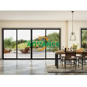 Double Glazed Thermal Break USA Standards Aluminum Exterior Patio Doors Houses Sliding Door