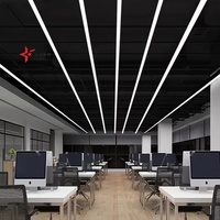 Éclairage LED linéaire en aluminium à connexion rapide personnalisé, design carré pour espaces de bureau, éclairage haut et bas, indice de protection IP20, angle de faisceau de 120°