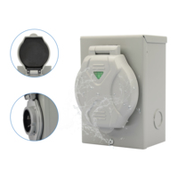 Kotak Inlet Daya Generator 30 Amp NEMA L14-30P Anti Bongkar Berbahan Logam, Soket Ekstensi Luar Ruangan Tahan Air