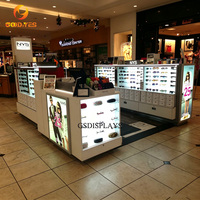 Meubles de présentation pour magasin d'optique avec vitrine en verre LED, présentoir personnalisé avec tiroirs pour la vente de lunettes