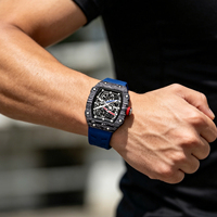 Montre à quartz tonneau décontractée pour hommes
