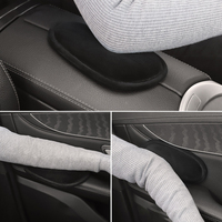 Coussin de soutien pour genoux de voiture en peluche pour femmes, coussin de jambe doux à rebond confortable avec support adhésif pour soulagement, compatible avec BMW Toyota Honda