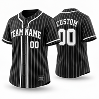 Maillot de baseball personnalisé noir à rayures fines, nom et numéro d'équipe personnalisés, manches courtes, pour écoles, clubs, ligues, fourniture OEM