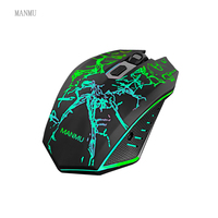 Souris de jeu MANMU filaire avec rétroéclairage RVB, interface USB, design ergonomique pour droitiers, 7 boutons, capteur optique, mini pour ordinateur portable