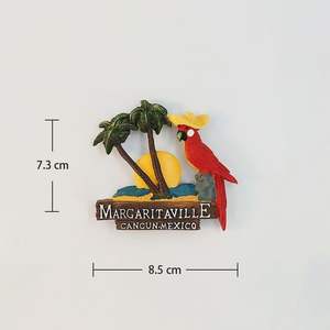 Personnalisé Mexique <span class=keywords><strong>Cancun</strong></span> Creative Chapeau Perroquet <span class=keywords><strong>Voyage</strong></span> Souvenir 3D Peint À La Main Décor À La Maison Magnétique Réfrigérateur Aimant pour La Maison Déco - Product Image 4