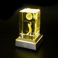 Lampe de décoration LED 3D personnalisée Honor of Crystal avec support de balle et lumière colorée