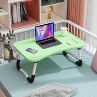 Goedkope kleine opvouwbare MDF laptoptafel voor studenten in de slaapzaal met opbergvak en multifunctioneel ontwerp