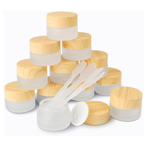 5ml-100ml Cosmetic <b>Mini</b> Frosted Soda-Lime Glass Cream Jars Metal <b>Spray</b> Cap Silk Screen Printing Clear White Black Green Colors - Product Image 1