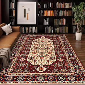 พรมเปอร์เซียลายดอกไม้เรขาคณิตทรงสี่เหลี่ยมผืนผ้า ยี่ห้อว่านซินหลง กันลื่น สำหรับห้องนั่งเล่นและห้องนอน ขนาด 8x10 ฟุต ทำความสะอาดง่าย ซักน้ำได้ - Product Image 3