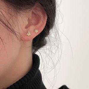 S925 Sterling <b>Silver</b> <b>Stud</b> Earrings Snowflake Geometric Design For Women Everyday Wear Platinum Gold Finish - Product Image 2