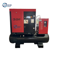 Compresseur d'air à vis industriel portable LISHAN 15KW 4-en-1, lubrifié et refroidi par air, 1,0 Mpa, avec moteur pour machine de découpe laser