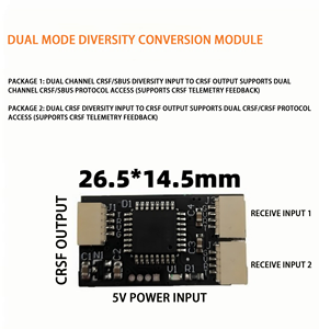 Module de conversion de diversité double mode FPV pour drones UAV, récepteur double canal CRSF (ELRS)/SBUS vers CRSF - Product Image 3