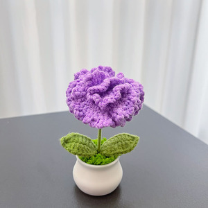 Regalo Creativo y Moderno para el Día de la Madre, Flor de Carnation Tejida a Crochet en Maceta, Hecho a Mano - Product Image 3