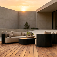 Ensemble de salon moderne en aluminium pour jardin, fauteuils de patio, mobilier d'extérieur, canapés d'angle pour terrasse, balcon, cour arrière, groupe de sièges