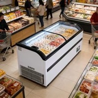 Exhibidor Curvo para Supermercados, Ideal para Helados, Carnes y Congeladores Verticales